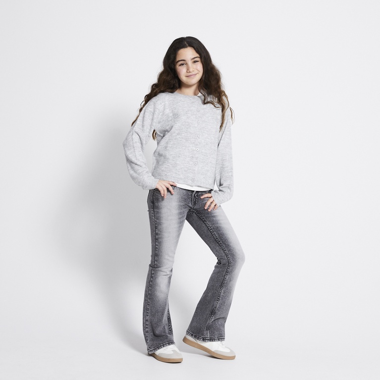 Basic knit cardigan "Siri star" Grey Melange 2